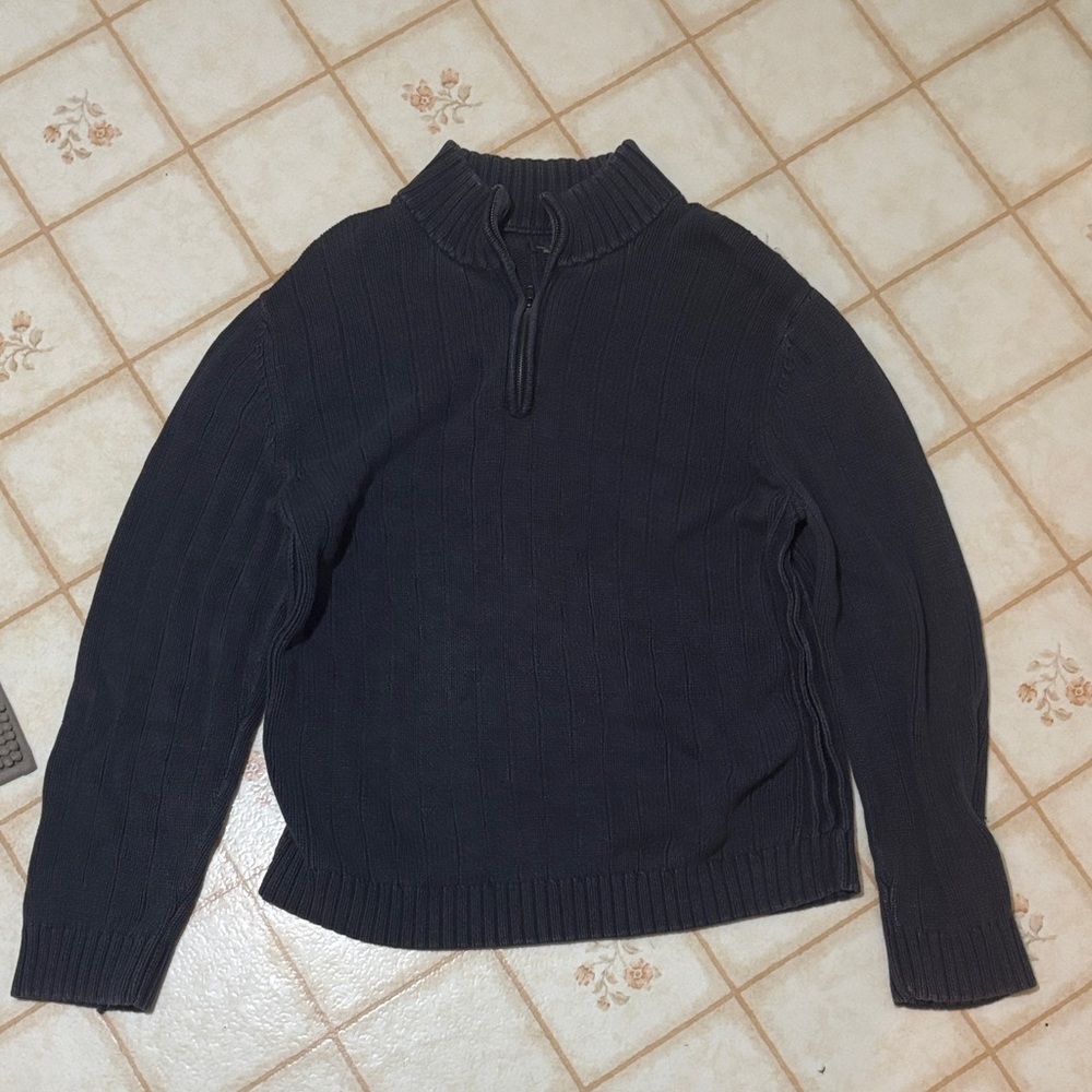 Denver Hayes Men's Dark Gray Zip Up Sweater